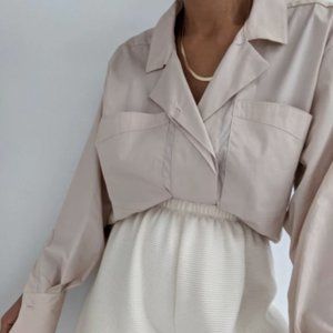 Na Nin Clarke Cotton Poplin Button Up Rose Top